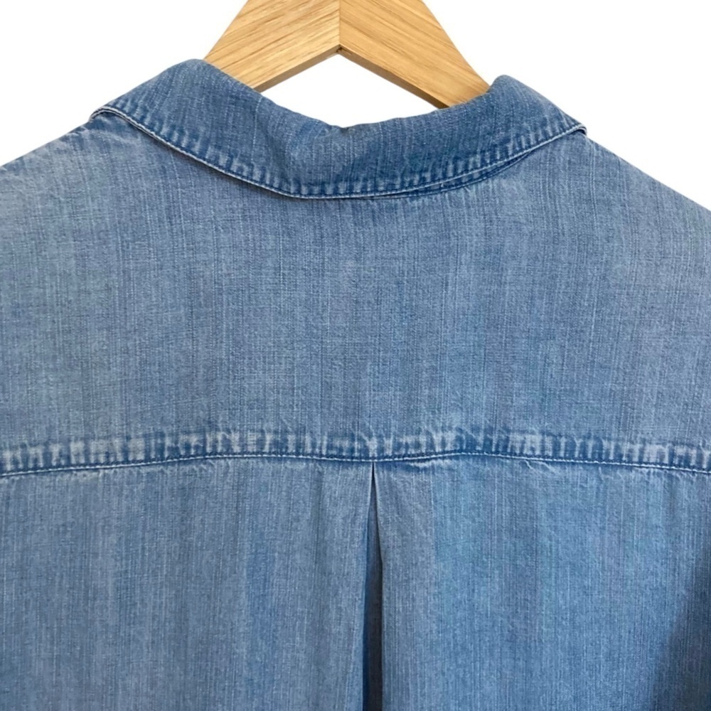 CLOTH & STONE Chambray Tencel Popover Tunic Shirt in Blue - Picture 9 of 11